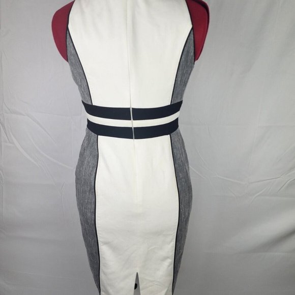 White House Black Market White Gray Black Sleeveless Knee Length Dress - 0 - Picture 5 of 12